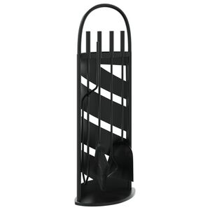 vidaXL Conjunto de ferramentas para lareira 5 pcs 23x15x66 cm a&ccedil;o