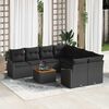 vidaXL Conjunto de Sofá de Jardim 9 pcs Preto