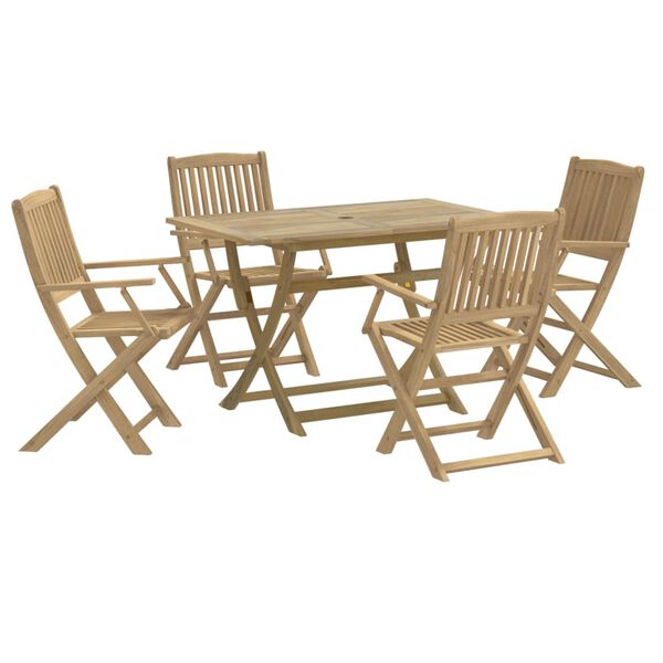 vidaXL Conjunto de jantar p/ jardim 5 pcs madeira de ac&aacute;cia maci&ccedil;a