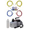 vidaXL Bomba v&aacute;cuo 100 L/min c/ conj man&oacute;metros 4 vias kit ferramentas