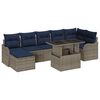 vidaXL Conjunto de Sof&aacute; de Jardim 8 unid. Cinzeto Rattan Sint&eacute;tico