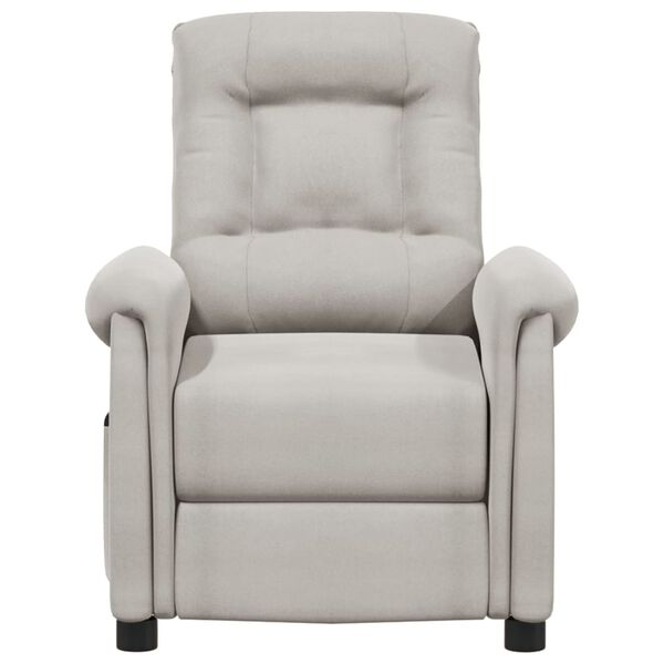 vidaXL Poltrona de massagens elétrica tecido de microfibra cinza-claro