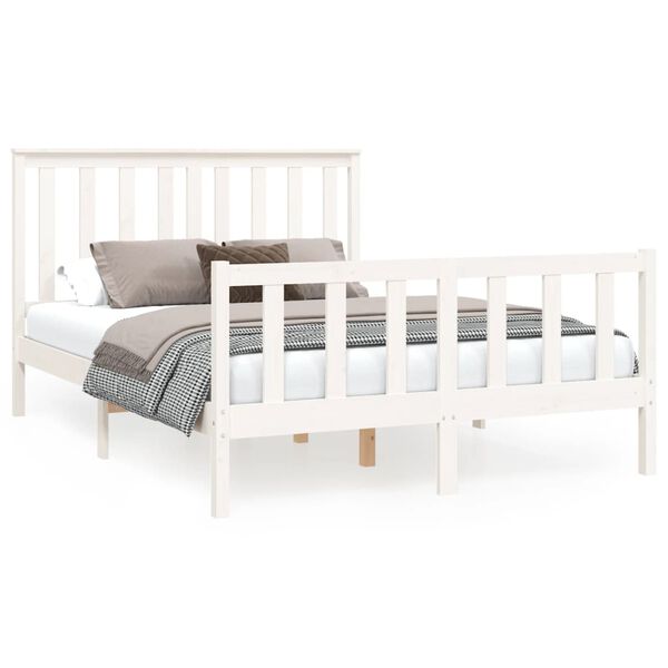 vidaXL Cama sem colch&atilde;o 120x200 cm madeira de pinho maci&ccedil;a branco