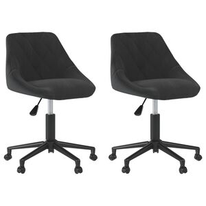 vidaXL Cadeiras de jantar girat&oacute;rias 2 pcs veludo preto