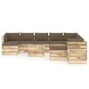 vidaXL 12 pcs conj. lounge jardim c/ almofad&otilde;es madeira impreg. verde