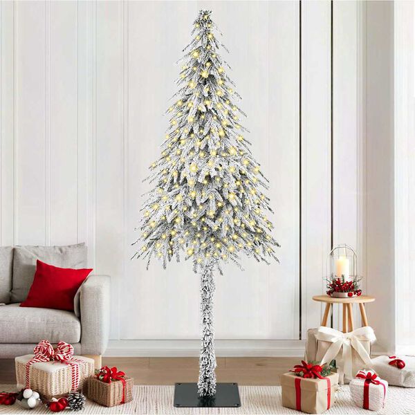 vidaXL &Aacute;rvore de Natal com 300 LEDs com suporte Branco 210 cm PE e A&ccedil;o