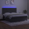 vidaXL Cama box spring c/ colch&atilde;o/LED 160x200cm veludo cinzento-escuro