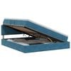 vidaXL Cama com Armazenamento Azul Escuro 160 x 200 cm Veludo