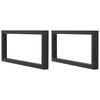 vidaXL Suportes de prateleira p/ lavat&oacute;rio 2 pcs a&ccedil;o retangular preto