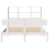 vidaXL Cama com estante sem colch&atilde;o 140x190 cm pinho maci&ccedil;o branco
