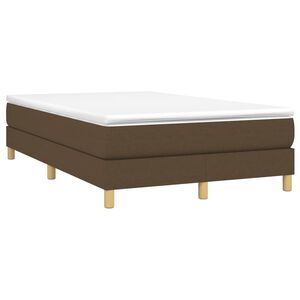 vidaXL Cama boxspring com colch&atilde;o 120x190 cm tecido castanho-escuro
