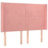 vidaXL Cama box spring c/ colch&atilde;o/LED 140x190 cm veludo rosa