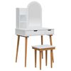 vidaXL Conjunto de Mesa de Vestir FAUSKE 4 unid. Branco