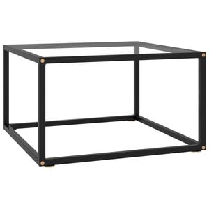 vidaXL Mesa de centro 60x60x35 cm vidro temperado preto