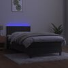 vidaXL Cama box spring c/ colch&atilde;o/LED 80x200 cm veludo cinzento-escuro