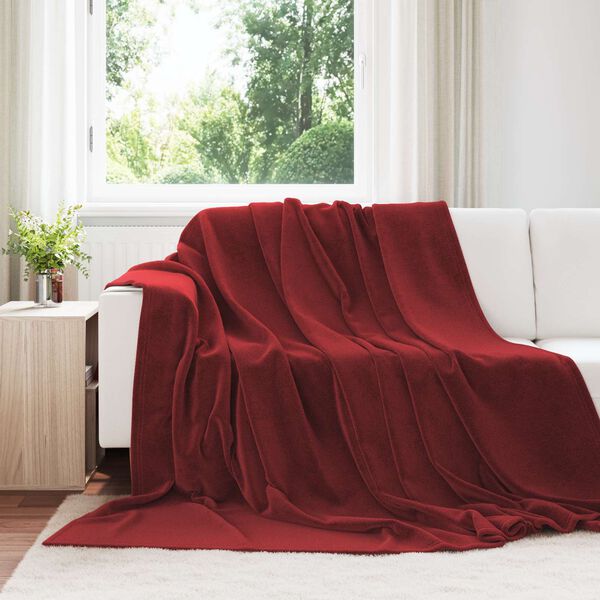 vidaXL Cobertor Vermelho Bordeaux 240 x 270 cm L&atilde;