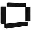 vidaXL Gabinete para TV 4 pcs Preto