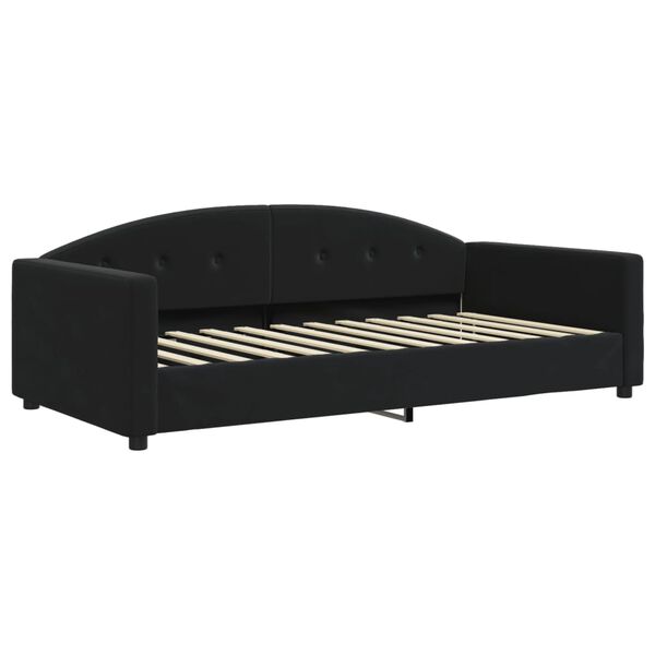 vidaXL Sof&aacute;-cama com gavet&atilde;o e colch&otilde;es 100x200 cm veludo preto