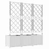 vidaXL Vaso de Jardim 3 pcs Branco 120 x 40 x 143 cm A&ccedil;o