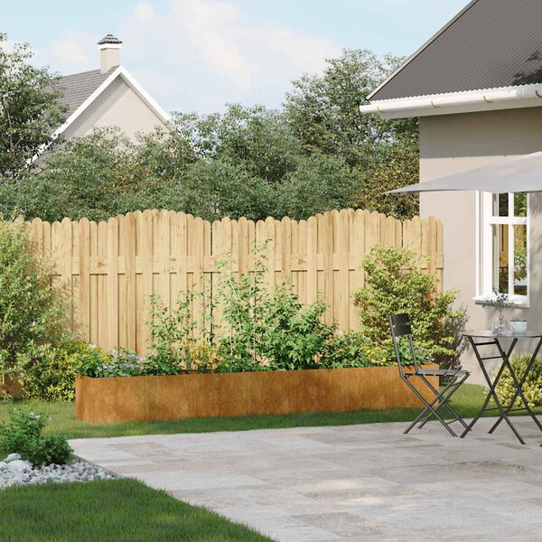 vidaXL Floreira enferrujada 280x40x40 cm a&ccedil;o resistente