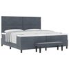 vidaXL Cama Box com cabeceira Cinza Escuro 200 x 200 cm Veludo