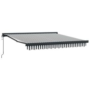 vidaXL Toldo retr&aacute;til 3x2,5 m tecido e alum&iacute;nio antracite e branco