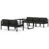 vidaXL 6 pcs conjunto lounge jardim com almofad&otilde;es alum&iacute;nio antracite