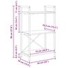 vidaXL Estante Carvalho Defumado 56 x 34 x 96 cm Madeira processada