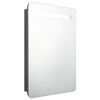 vidaXL Arm&aacute;rio espelhado casa de banho LED 60x11x80 cm cinzento