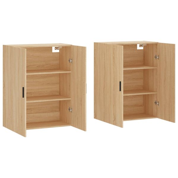 vidaXL Armários de parede 2 pcs 69,5x34x90 cm carvalho sonoma