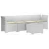 vidaXL Sof&aacute; de Jardim 4 Lugares com Almofadas Look Rattan PP Branco