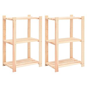 vidaXL 2 unidades arruma&ccedil;&atilde;o 3 prateleiras 60x38x90cm pinho 150 kg