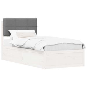 vidaXL Estrutura de Cama com Cabeceira Estofada Cinzento-claro