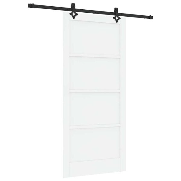 vidaXL Porta Deslizante Branco e Preto 93 x 202 cm