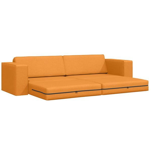 vidaXL Sof&aacute;-Cama 200cm Amarelo Escuro tecido