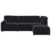 vidaXL Sof&aacute; modular com pufes e almofadas veludo preto