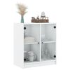 vidaXL Arm&aacute;rio de apoio c/ portas de vidro 68x37x75,5 cm branco
