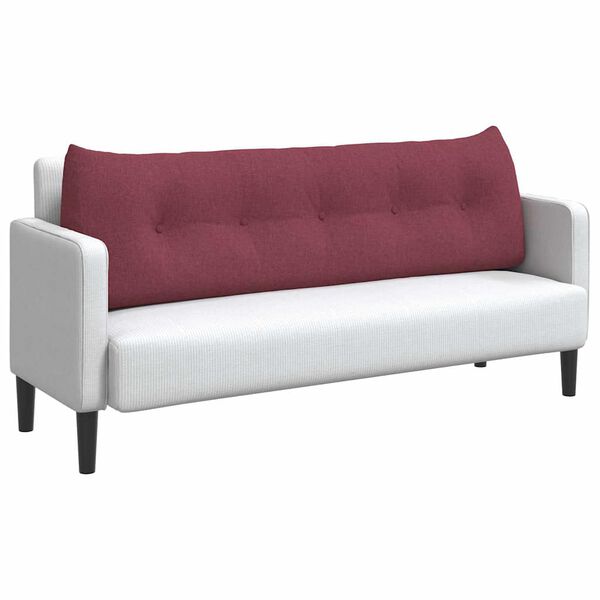 vidaXL Travesseiro para Costas Vinho Vermelho 160 x 24 x 50 cm tecido