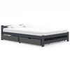 vidaXL Estrutura cama c/ 4 gavetas 140x200cm pinho maci&ccedil;o cinza-escuro