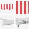 vidaXL Toldo Retrátil Vermelho e Branco 300 x 250 cm Tecido e Metal
