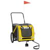 vidaXL Reboque bicicleta p/ animais tecido oxford/ferro amarelo/cinza