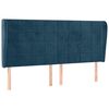 vidaXL Cabeceira cama c/ abas veludo 203x23x118/128 cm azul-escuro