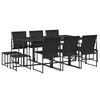 vidaXL 11 pcs conjunto de jantar para jardim textilene preto