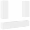 vidaXL 4 pcs conjunto de m&oacute;veis de TV derivados de madeira branco