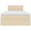 vidaXL Cama com arruma&ccedil;&atilde;o e LED com colch&atilde;o Creme 120 x 200 cm tecido