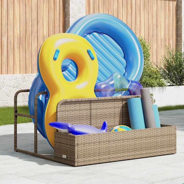 vidaXL Armazenamento de bóias junto à piscina 110x100x57 cm vime PE