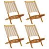 vidaXL Cadeiras de jardim dobr&aacute;veis 4pcs madeira de ac&aacute;cia maci&ccedil;a bege