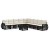 vidaXL Conjunto de Sof&aacute; de Jardim 10 pcs Preto e Branco Creme vime PE