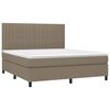 vidaXL Cama box spring colch&atilde;o/LED 160x200 cm tecido cinza-acastanhado