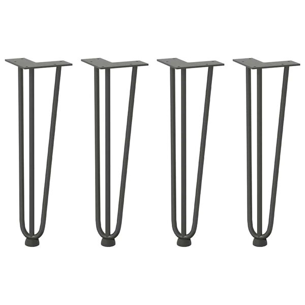 vidaXL Pernas de grampo para mesa de centro 4 peças antracite 42 cm aço maciço